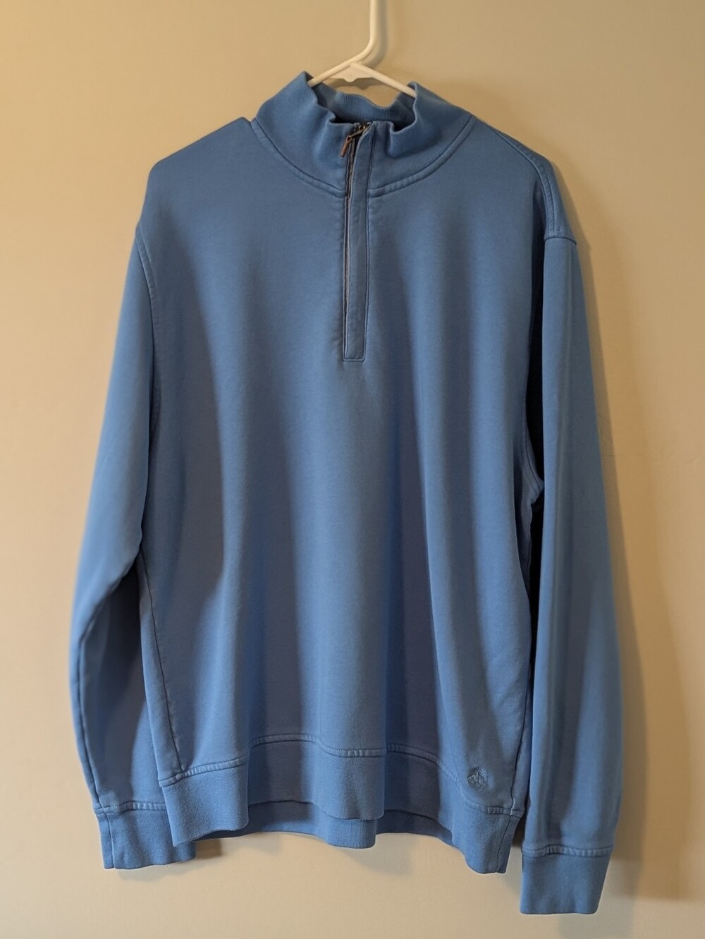 Brooks Brothers Men's Light Blue Cotton Quarter-Zip Sweater XL